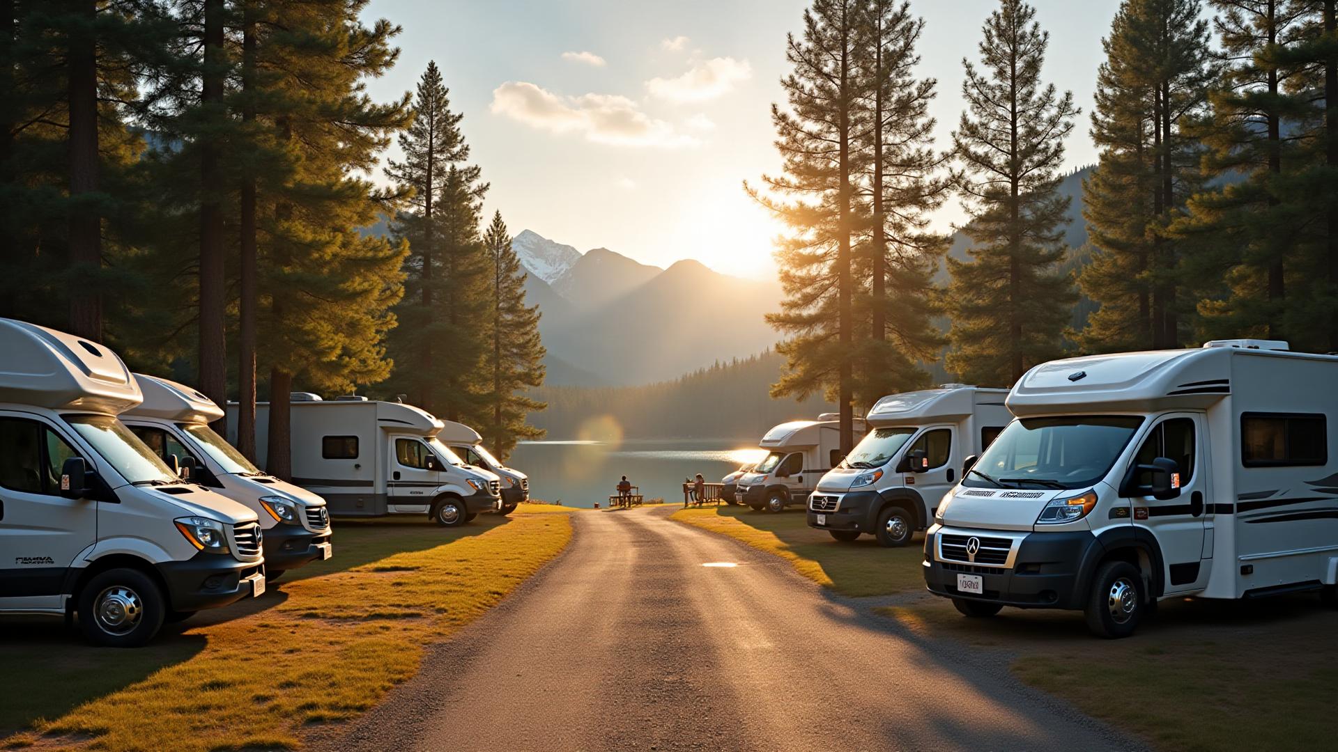 Beautiful RV campground with mountain views